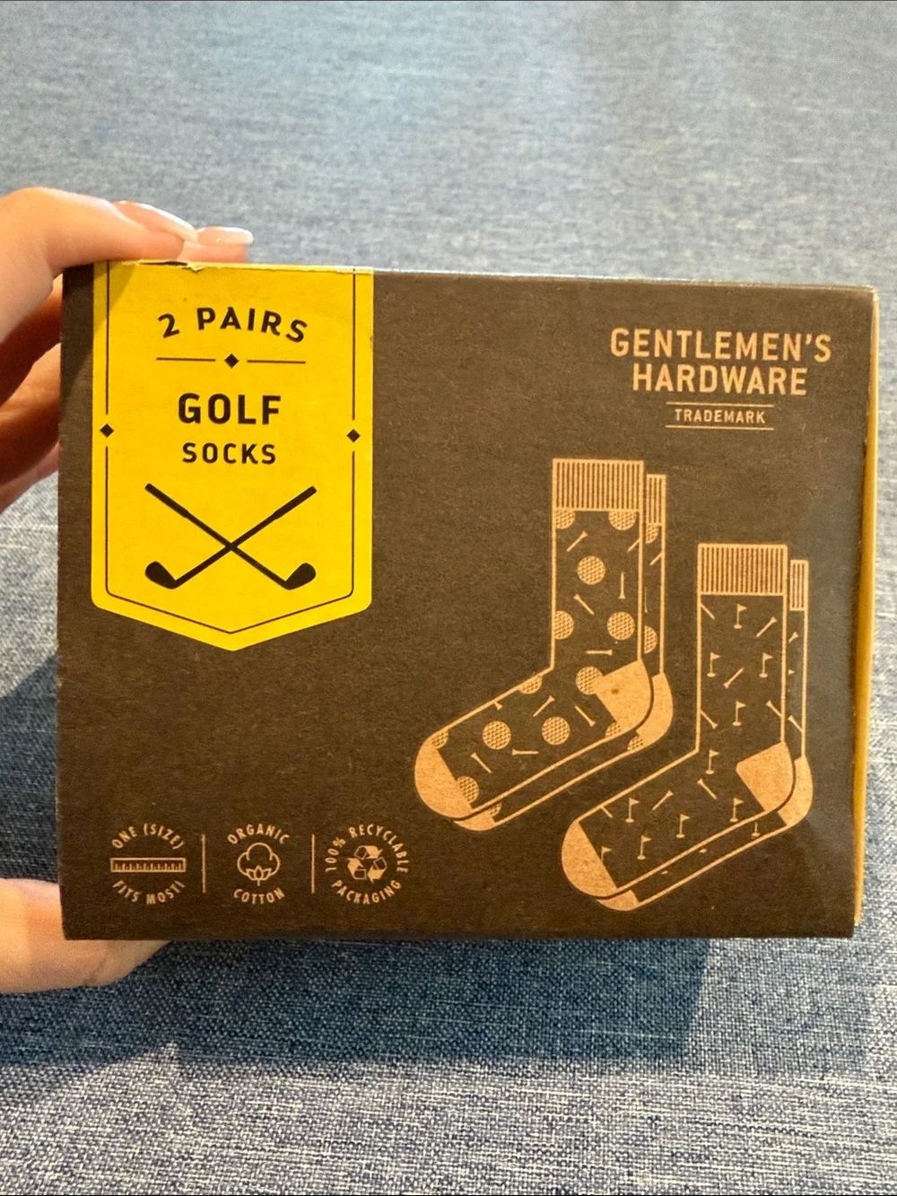Yellow Golf Socks Gift Set - 2 Pairs